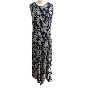 Ronni Nicole Floral Sparkly Maxi Dress Jersey Knit Holiday Special Occasion M/L
